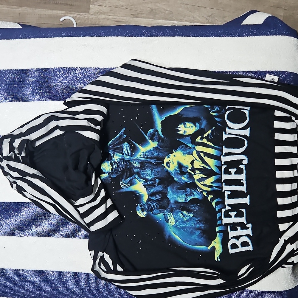 Beetlejuice Kids Striped Hoodie - Black and White